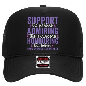 Support Fighters Honouring Taken Drug Overdose Awareness High Crown Mesh Back Trucker Hat