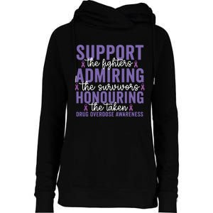 Support Fighters Honouring Taken Drug Overdose Awareness Womens Funnel Neck Pullover Hood