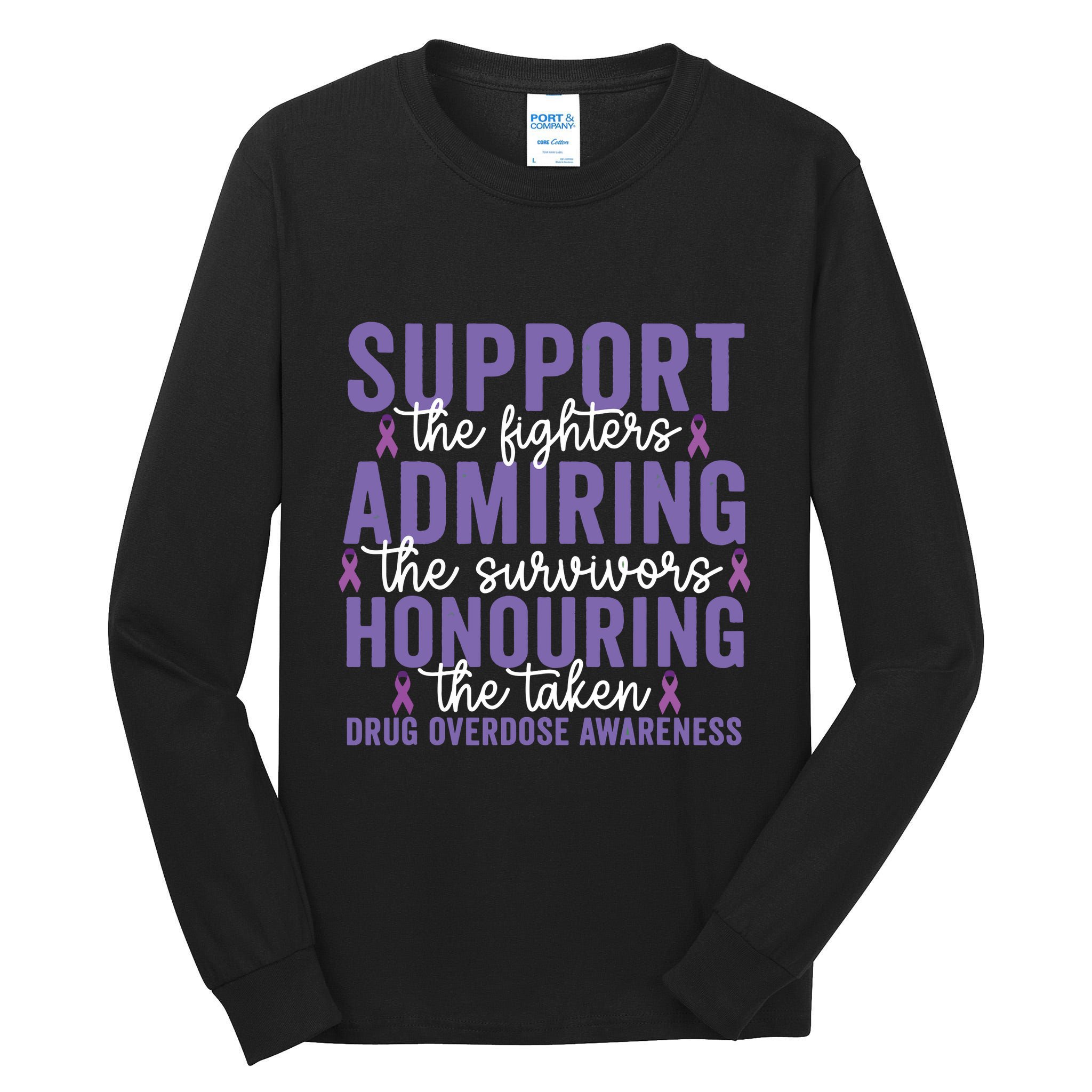 Support Fighters Honouring Taken Drug Overdose Awareness Tall Long Sleeve T-Shirt