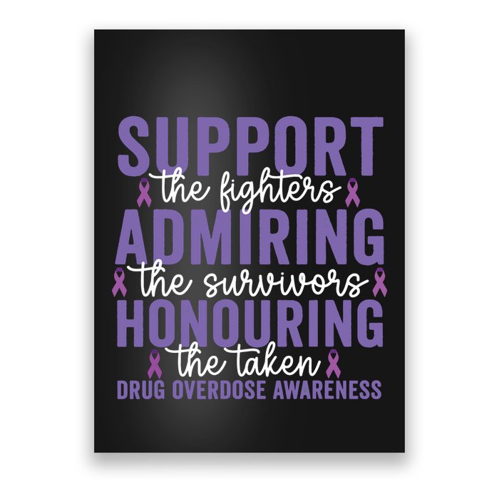 Support Fighters Honouring Taken Drug Overdose Awareness Poster