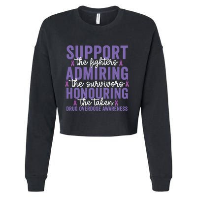 Support Fighters Honouring Taken Drug Overdose Awareness Cropped Pullover Crew