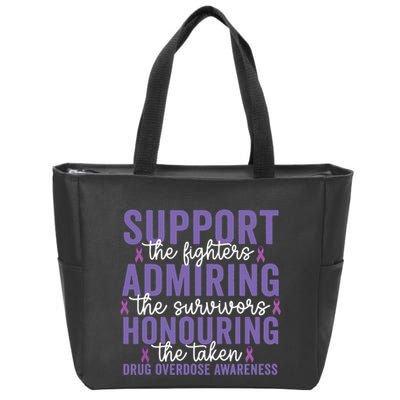 Support Fighters Honouring Taken Drug Overdose Awareness Zip Tote Bag