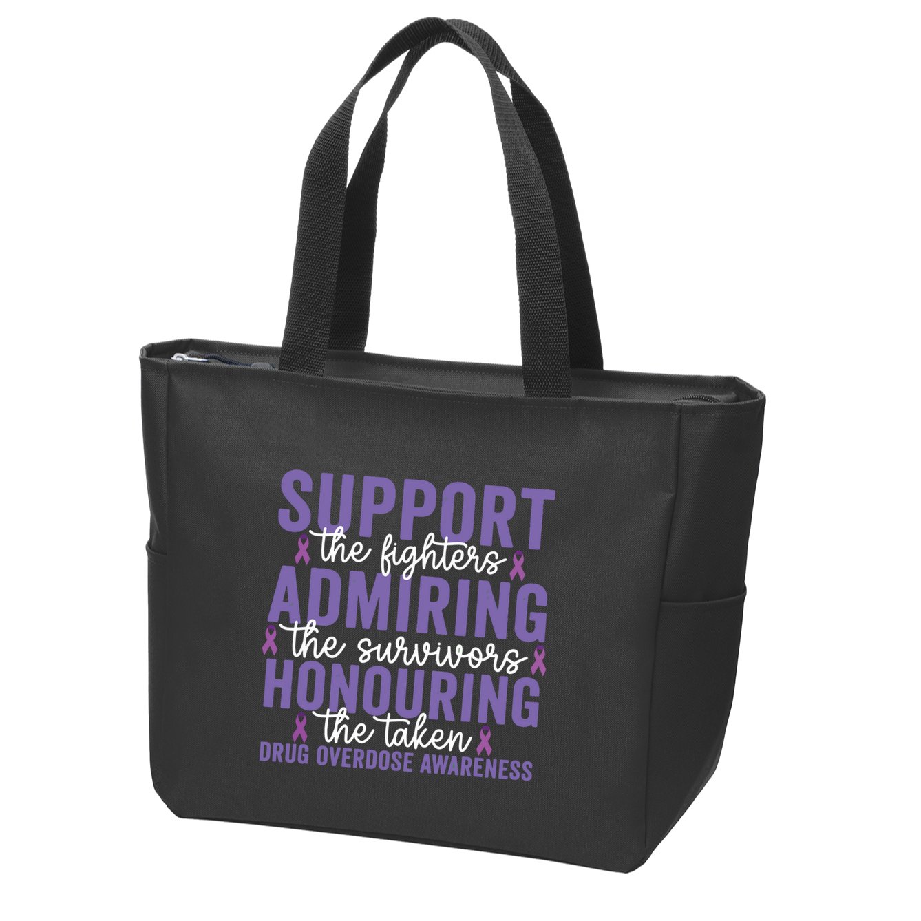 Support Fighters Honouring Taken Drug Overdose Awareness Zip Tote Bag