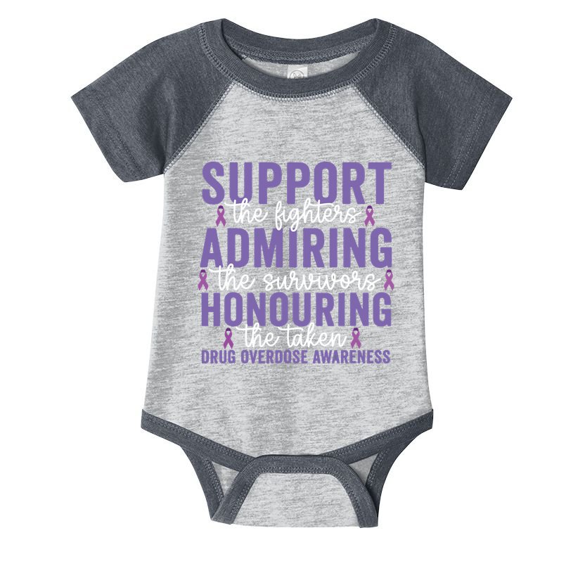 Support Fighters Honouring Taken Drug Overdose Awareness Infant Baby Jersey Bodysuit