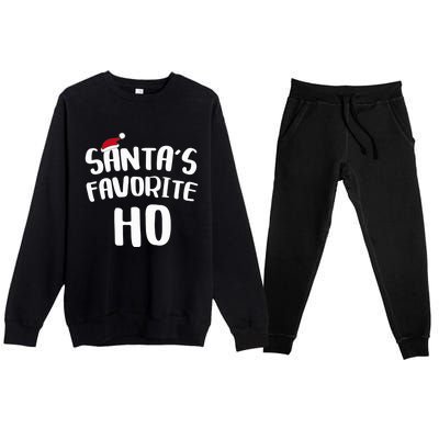 Santa's Favorite Ho Shirt Funny Christmas Gift Premium Crewneck Sweatsuit Set