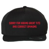 Sorry For Having Great Tits And Correct Opinions Wool Snapback Cap