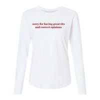 Sorry For Having Great Tits And Correct Opinions Womens Cotton Relaxed Long Sleeve T-Shirt