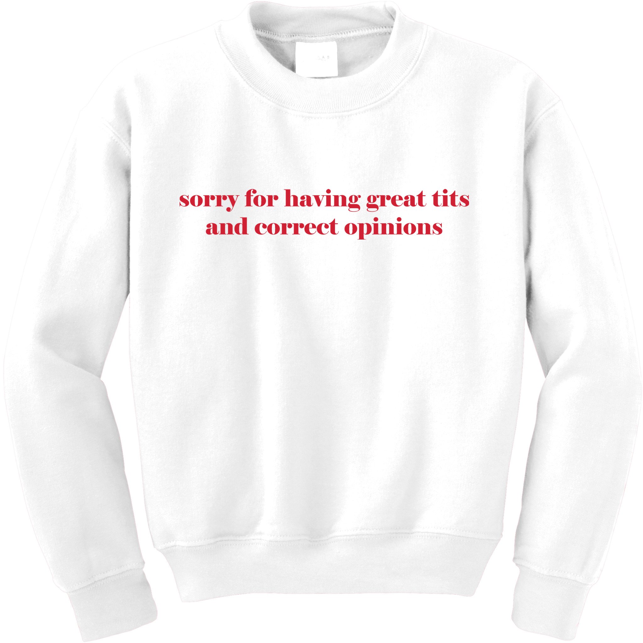 Sorry For Having Great Tits And Correct Opinions Kids Sweatshirt