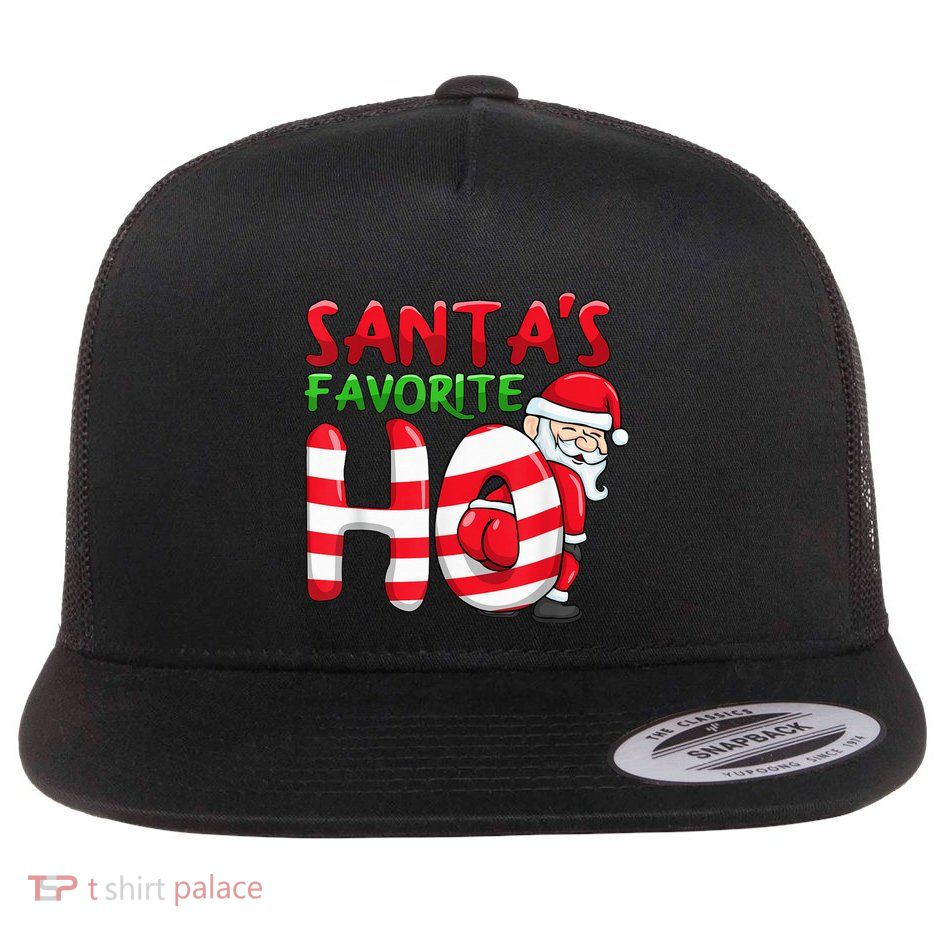 Santas Favorite Ho Santa favourite Ho Funny Girls Christmas Flatbill Hat