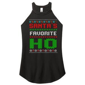 Santas Favorite Ho Ugly Christmas Pajama Funny X-Mas Humor Women's Perfect Tri Rocker Tank