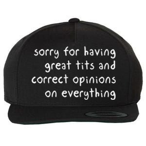 Sorry For Having Great Tits And Correct Opinions On Everything Wool Snapback Cap