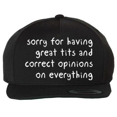 Sorry For Having Great Tits And Correct Opinions On Everything Wool Snapback Cap