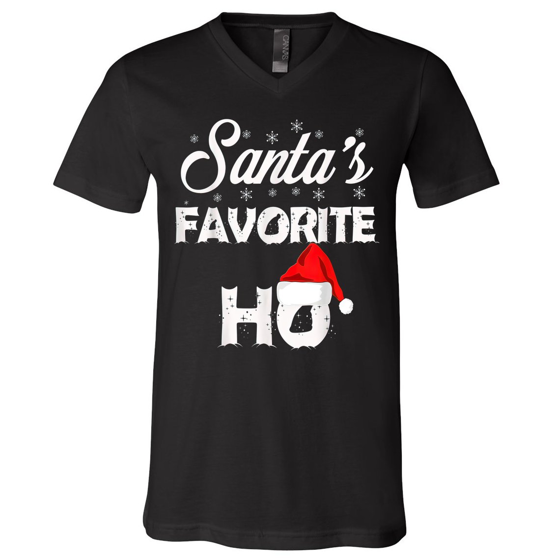 Santa's Favorite Ho Funny Christmas Gift V-Neck T-Shirt