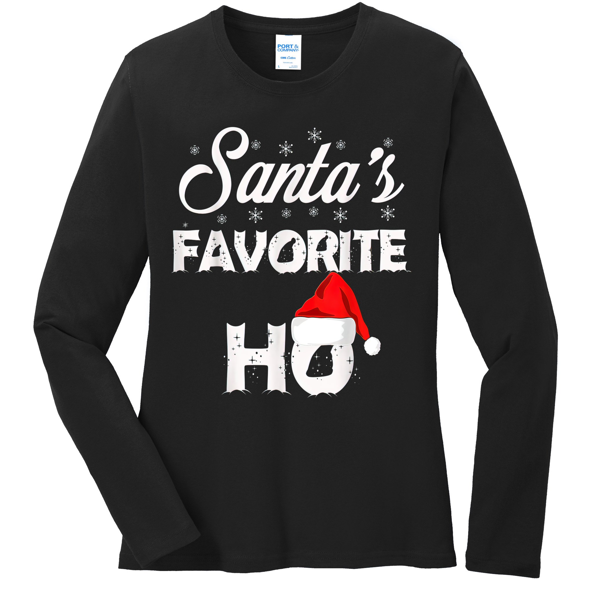 Santa's Favorite Ho Funny Christmas Gift Ladies Long Sleeve Shirt
