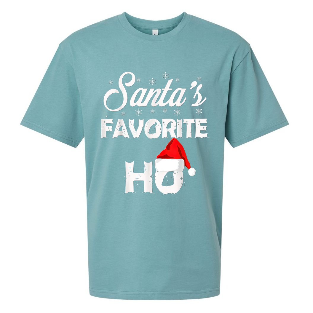 Santa's Favorite Ho Funny Christmas Gift Sueded Cloud Jersey T-Shirt