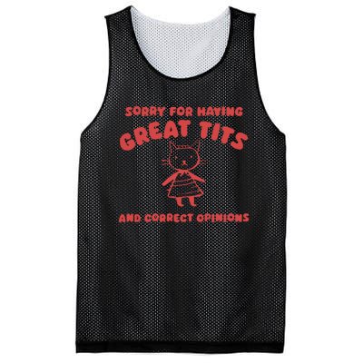 Sorry For Having Great Tits Mesh Reversible Basketball Jersey Tank