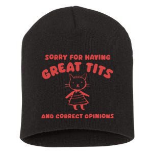 Sorry For Having Great Tits Short Acrylic Beanie