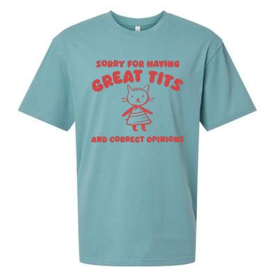 Sorry For Having Great Tits Sueded Cloud Jersey T-Shirt