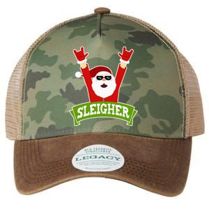 Sleigher Funny Heavy Metal Music Santa Christmas Legacy Tie Dye Trucker Hat