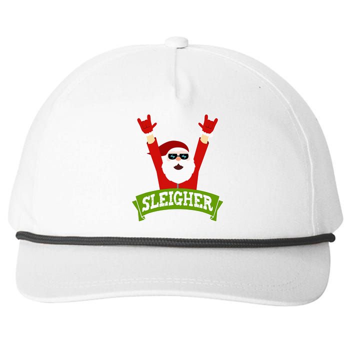 Sleigher Funny Heavy Metal Music Santa Christmas Snapback Five-Panel Rope Hat