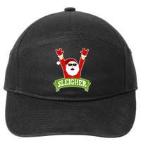 Sleigher Funny Heavy Metal Music Santa Christmas 7-Panel Snapback Hat