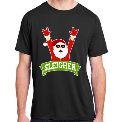 Sleigher Funny Heavy Metal Music Santa Christmas Adult ChromaSoft Performance T-Shirt