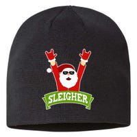 Sleigher Funny Heavy Metal Music Santa Christmas Sustainable Beanie