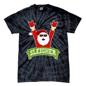 Sleigher Funny Heavy Metal Music Santa Christmas Tie-Dye T-Shirt