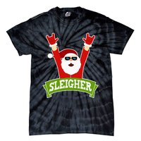 Sleigher Funny Heavy Metal Music Santa Christmas Tie-Dye T-Shirt