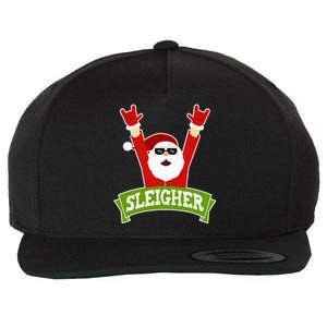 Sleigher Funny Heavy Metal Music Santa Christmas Wool Snapback Cap