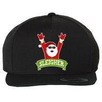 Sleigher Funny Heavy Metal Music Santa Christmas Wool Snapback Cap