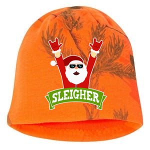 Sleigher Funny Heavy Metal Music Santa Christmas Kati - Camo Knit Beanie