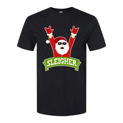 Sleigher Funny Heavy Metal Music Santa Christmas Softstyle CVC T-Shirt