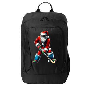 Santa Field Hockey Player Xmas Funny Sports Christmas Pajama Gift City Backpack