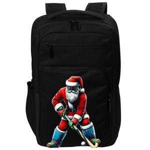 Santa Field Hockey Player Xmas Funny Sports Christmas Pajama Gift Impact Tech Backpack