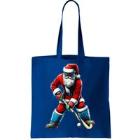 Santa Field Hockey Player Xmas Funny Sports Christmas Pajama Gift Tote Bag