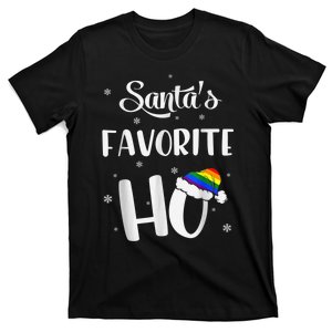 Santas Favorite Ho Gay Christmas Lesbian Xmas Shirt T-Shirt