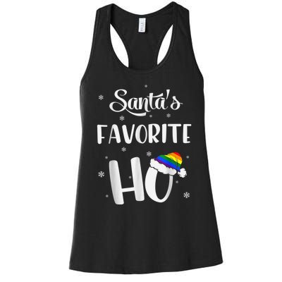 Santas Favorite Ho Gay Christmas Lesbian Xmas Shirt Women's Racerback Tank