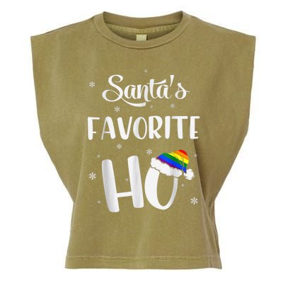 Santas Favorite Ho Gay Christmas Lesbian Xmas Shirt Garment-Dyed Women's Muscle Tee