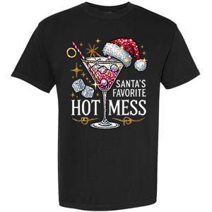 SantaS Favorite Hot Mess Christmas Holiday Margarita Drink Garment-Dyed Heavyweight T-Shirt