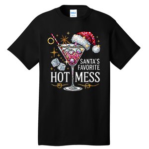 SantaS Favorite Hot Mess Christmas Holiday Margarita Drink Tall T-Shirt