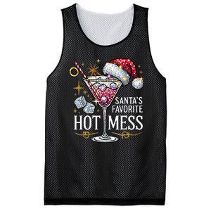 SantaS Favorite Hot Mess Christmas Holiday Margarita Drink Mesh Reversible Basketball Jersey Tank