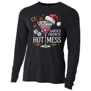 SantaS Favorite Hot Mess Christmas Holiday Margarita Drink Cooling Performance Long Sleeve Crew