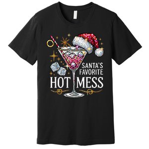 SantaS Favorite Hot Mess Christmas Holiday Margarita Drink Premium T-Shirt