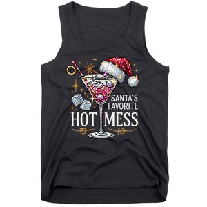 SantaS Favorite Hot Mess Christmas Holiday Margarita Drink Tank Top