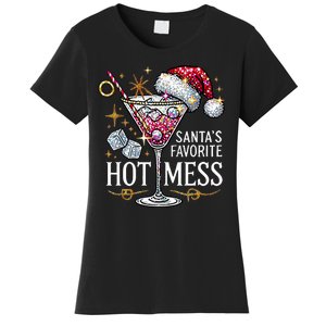 SantaS Favorite Hot Mess Christmas Holiday Margarita Drink Women's T-Shirt