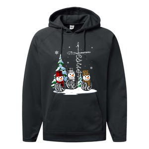 Snowmen Faith Hope Love Christmas Gift Performance Fleece Hoodie