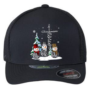 Snowmen Faith Hope Love Christmas Gift Flexfit Unipanel Trucker Cap