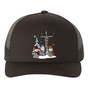 Snowmen Faith Hope Love Christmas Gift Yupoong Adult 5-Panel Trucker Hat