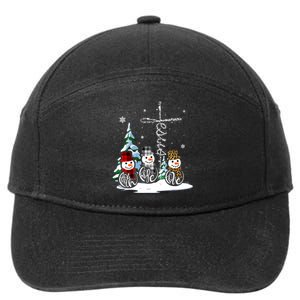 Snowmen Faith Hope Love Christmas Gift 7-Panel Snapback Hat